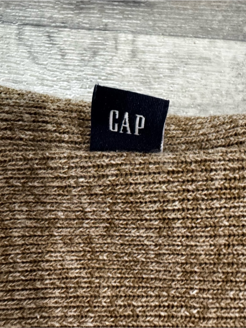GAP XL Brown Heather Quarter Zip Pullover Sweater Mock Neck Cozy - Picture 4 of 4